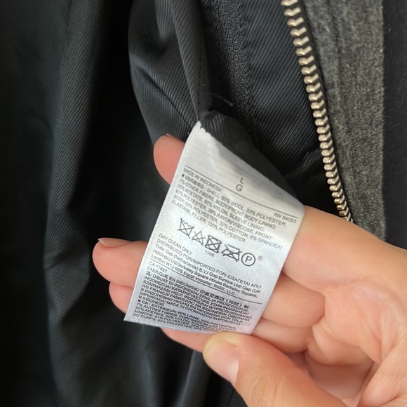 BANANA REPUBLIC Navy Blue TOP COAT Navy Blue ZIP BUTTON WOOL BLEND Large - Picture 14 of 15